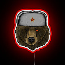 Load image into Gallery viewer, Comrade Bear RGB neon sign red