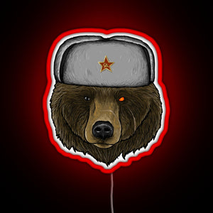 Comrade Bear RGB neon sign red