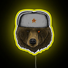 Load image into Gallery viewer, Comrade Bear RGB neon sign yellow