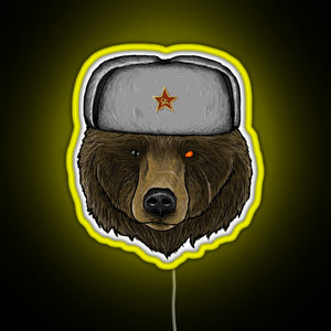 Comrade Bear RGB neon sign yellow