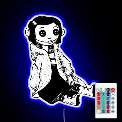 Coraline Inspired Doll RGB neon sign remote