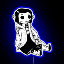 Load image into Gallery viewer, Coraline Inspired Doll RGB neon sign blue