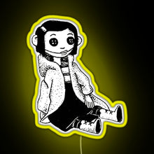 Load image into Gallery viewer, Coraline Inspired Doll RGB neon sign yellow