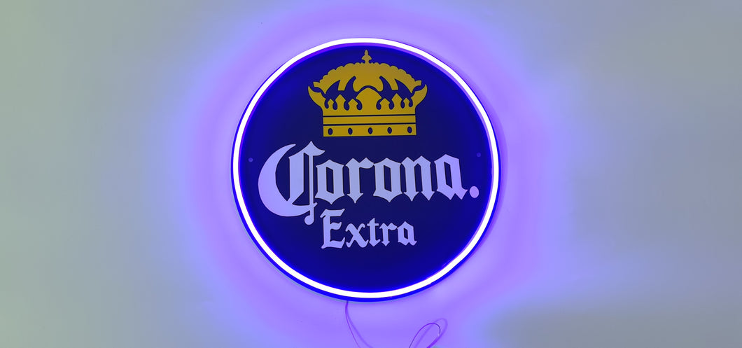 Corona round neon sign