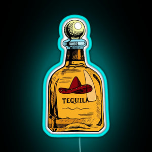 Couple Tequila and Lime RGB neon sign lightblue 