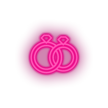 Load image into Gallery viewer, pink couple_rings led couple rings engagement love present relationship romance valentine day neon factory