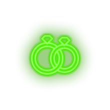 Load image into Gallery viewer, green couple_rings led couple rings engagement love present relationship romance valentine day neon factory