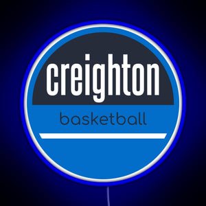creighton basketball RGB neon sign blue