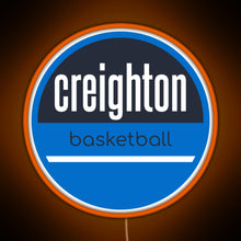 Load image into Gallery viewer, creighton basketball RGB neon sign orange