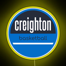 Load image into Gallery viewer, creighton basketball RGB neon sign yellow