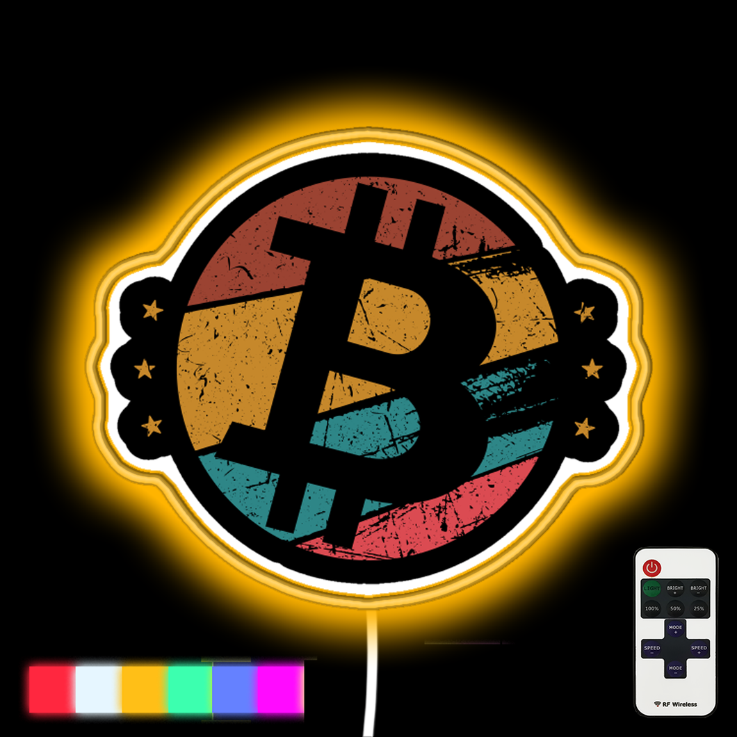 Bitcoin Vintage Design - Bitcoin And Crypto Neon Led Sign – Neon Factory
