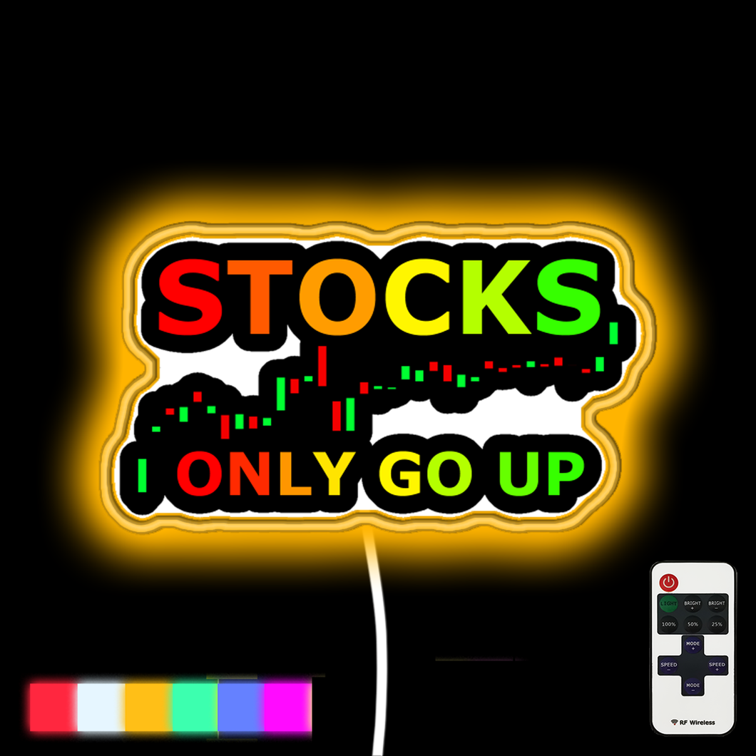 stock market only go up neon led sign