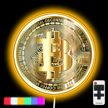 Load image into Gallery viewer, Golden Bitcoin Coin Light Bitcoin Investor Logo Crypto Fan neon led sign