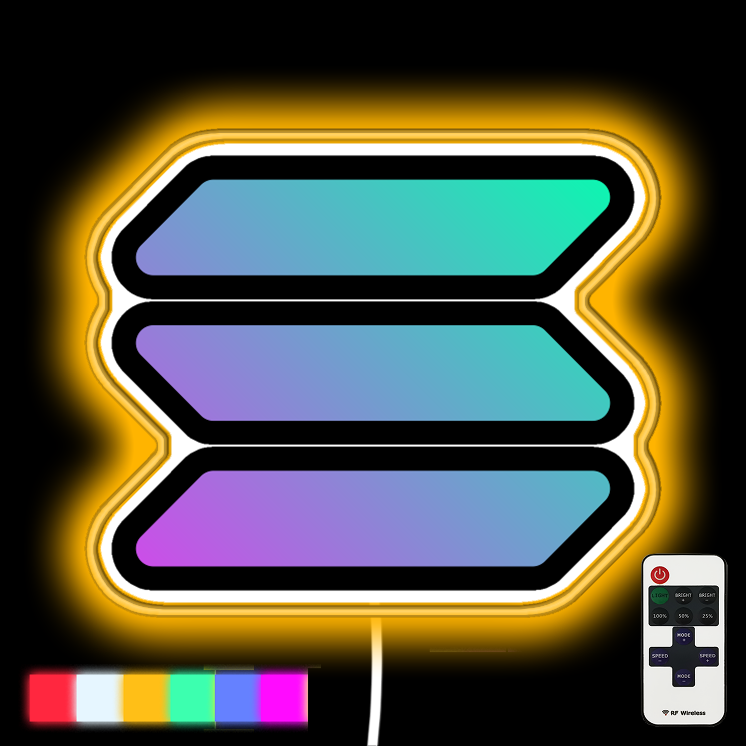 Solana (SOL) Logo Crypto neon led