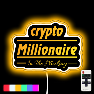 Crypto Millionaire In The Making, Crypto Bitcoin neon led sign