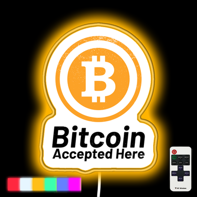Bitcoin Accepted Here neon led sign