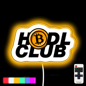 Hodl club, bitcoin, cryptocurrency neon led sign
