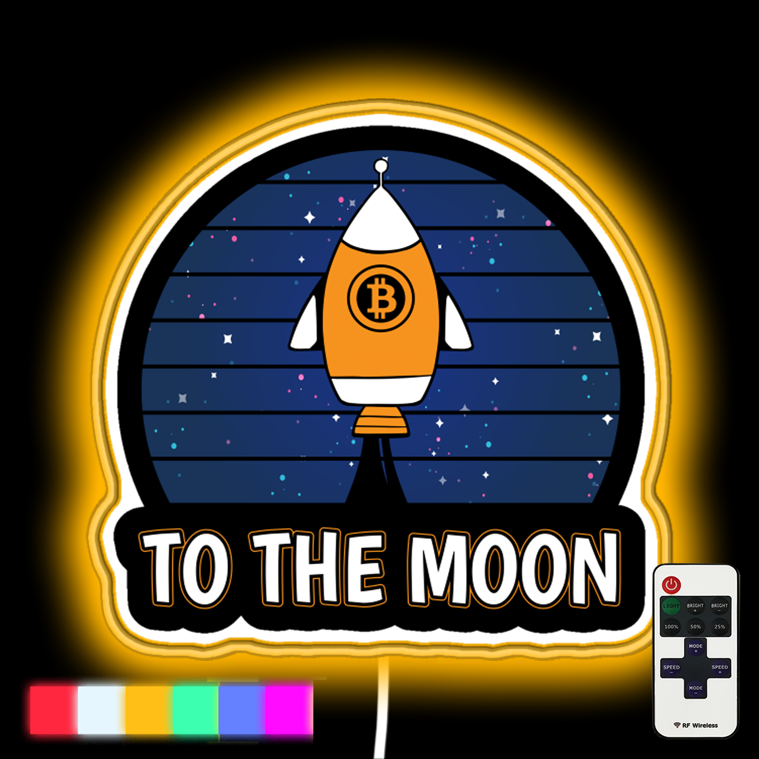 Bitcoin Rocket - Bitcoin To The Moon - Bitcoin Gift Neon Led Sign – Neon  Factory