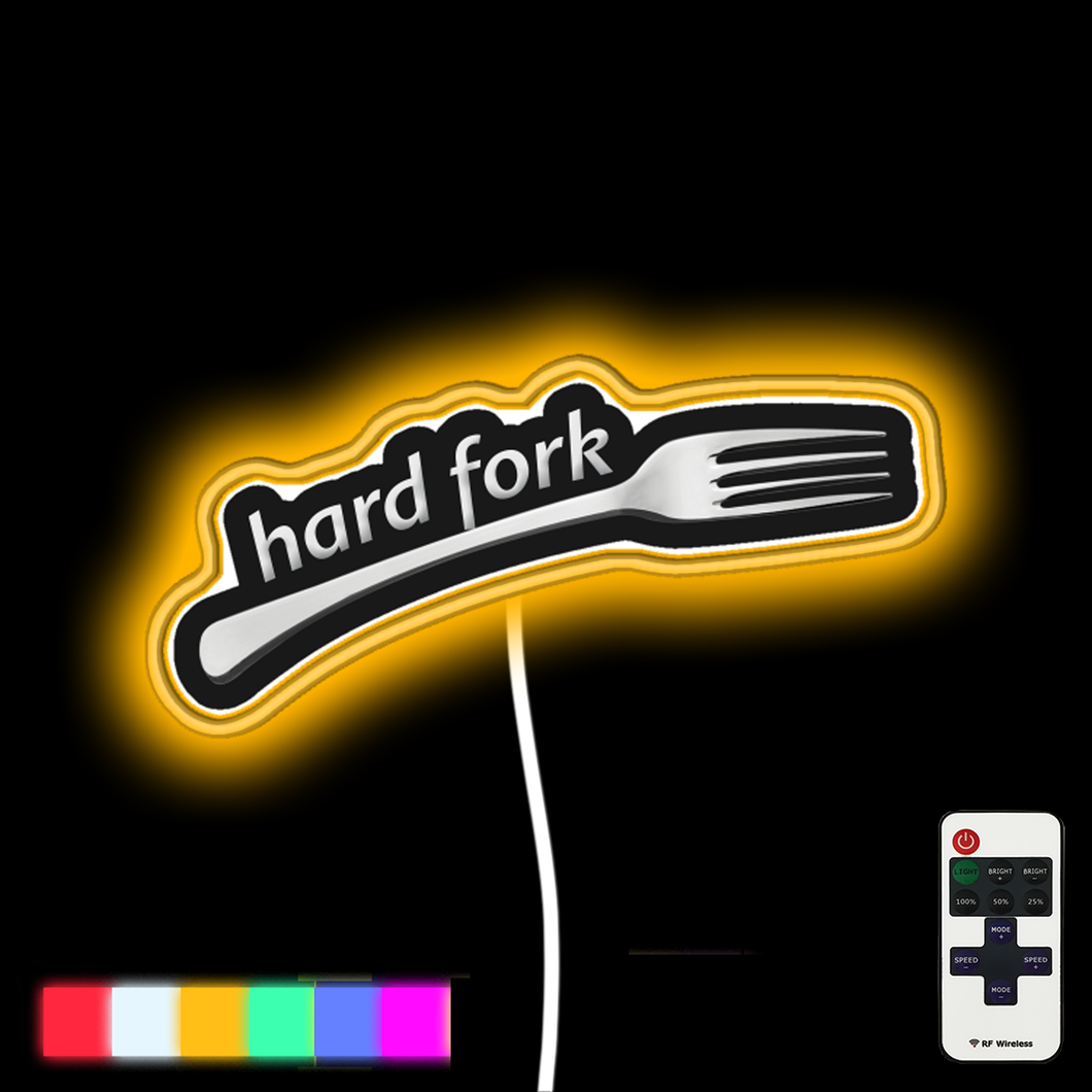 Hard Fork - Funny Crypto neon led sign
