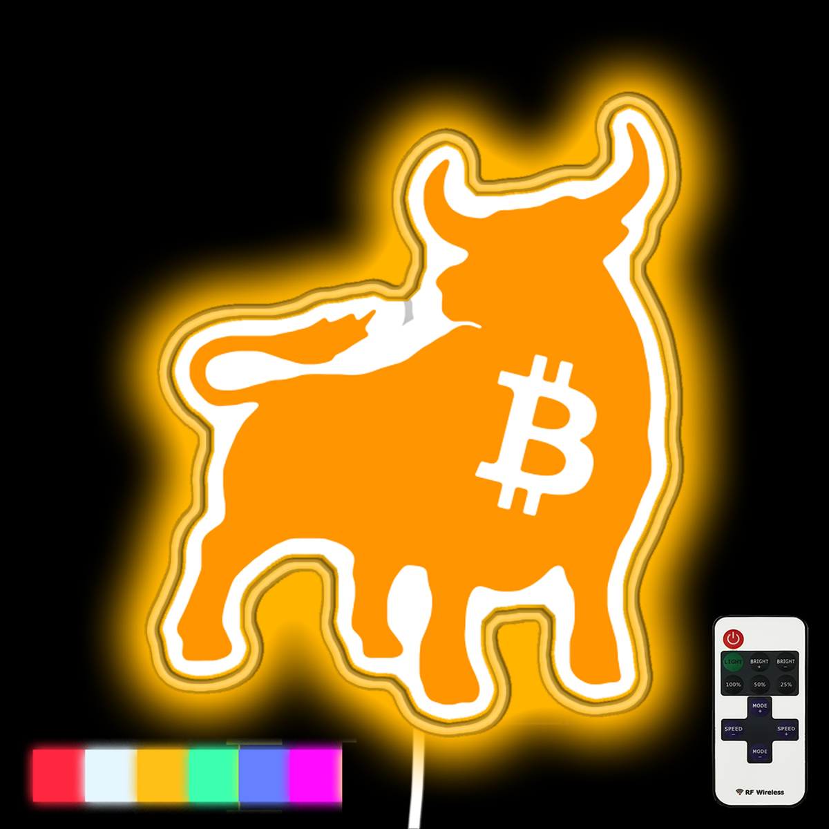 Bitcoin Bull Neon Led Sign – Neon Factory