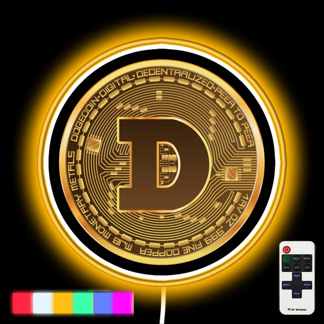 Dogecoin Cryptocurrency Light neon led sign