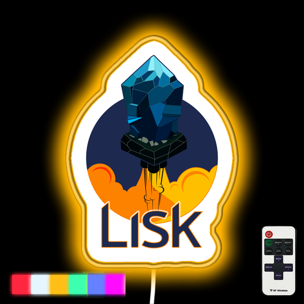 Rocket To The Moon : LISK Edition. neon led sign