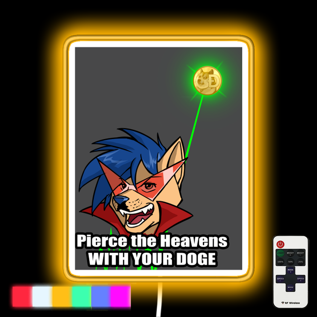 Pierce the heavens with your Dogecoin neon led sign
