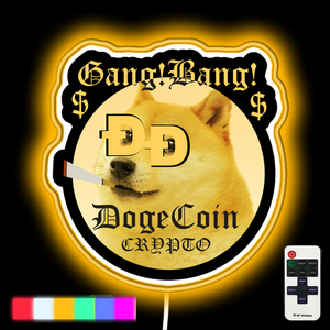 DogeCoin Crypto Gang! Bang! neon led sign