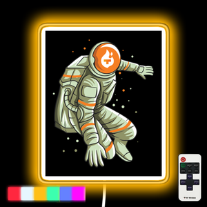 Tfuel Logo Theta Fuel Cryptocurrency Token NFT Blockchain Astronaut Moon neon led sign