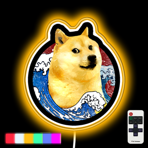 dogecoin wave neon led sign