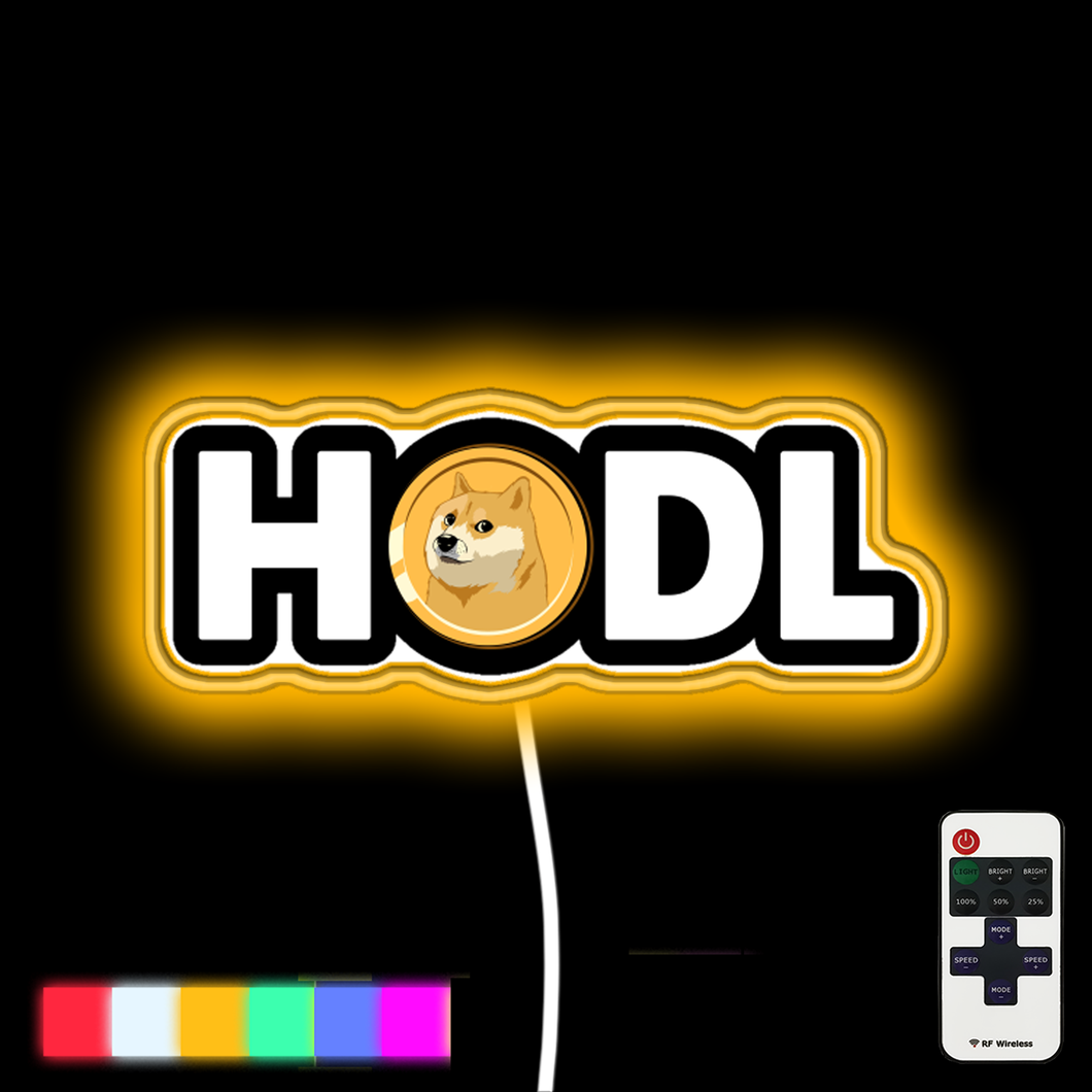 HOLD Dogecoin Funny Doge Crypto Cryptocurrency neon led sign