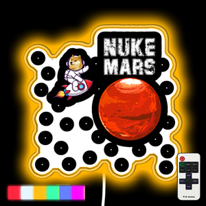 Dogecoin Nuke Mars neon led sign
