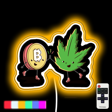Bitcoin and Cannabis neon led sign