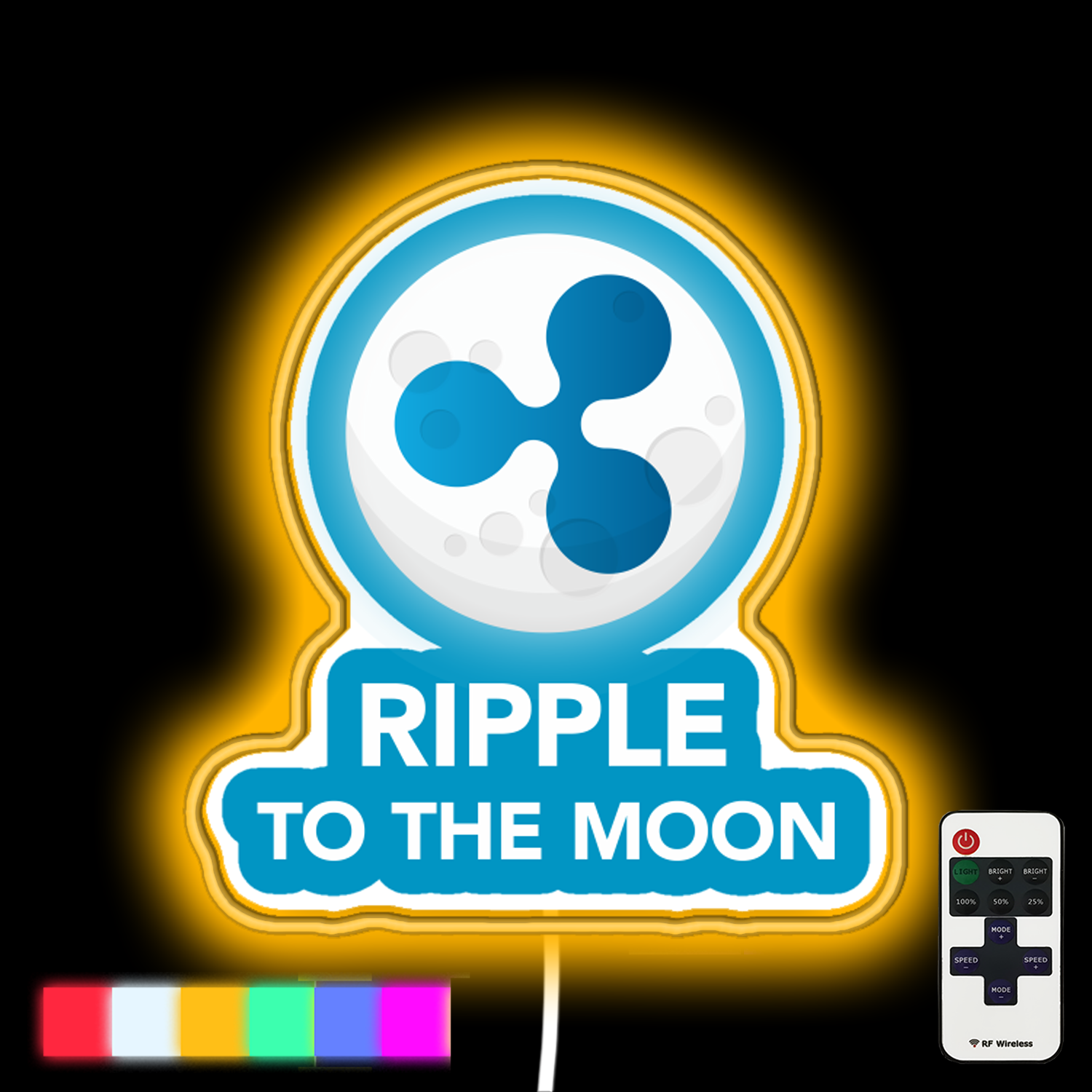 Ripple Coin To The Moon Neon Led Sign – Neon Factory