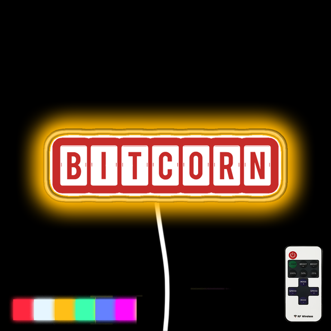Funny Cryptocurrency Bitcorn neon led sign