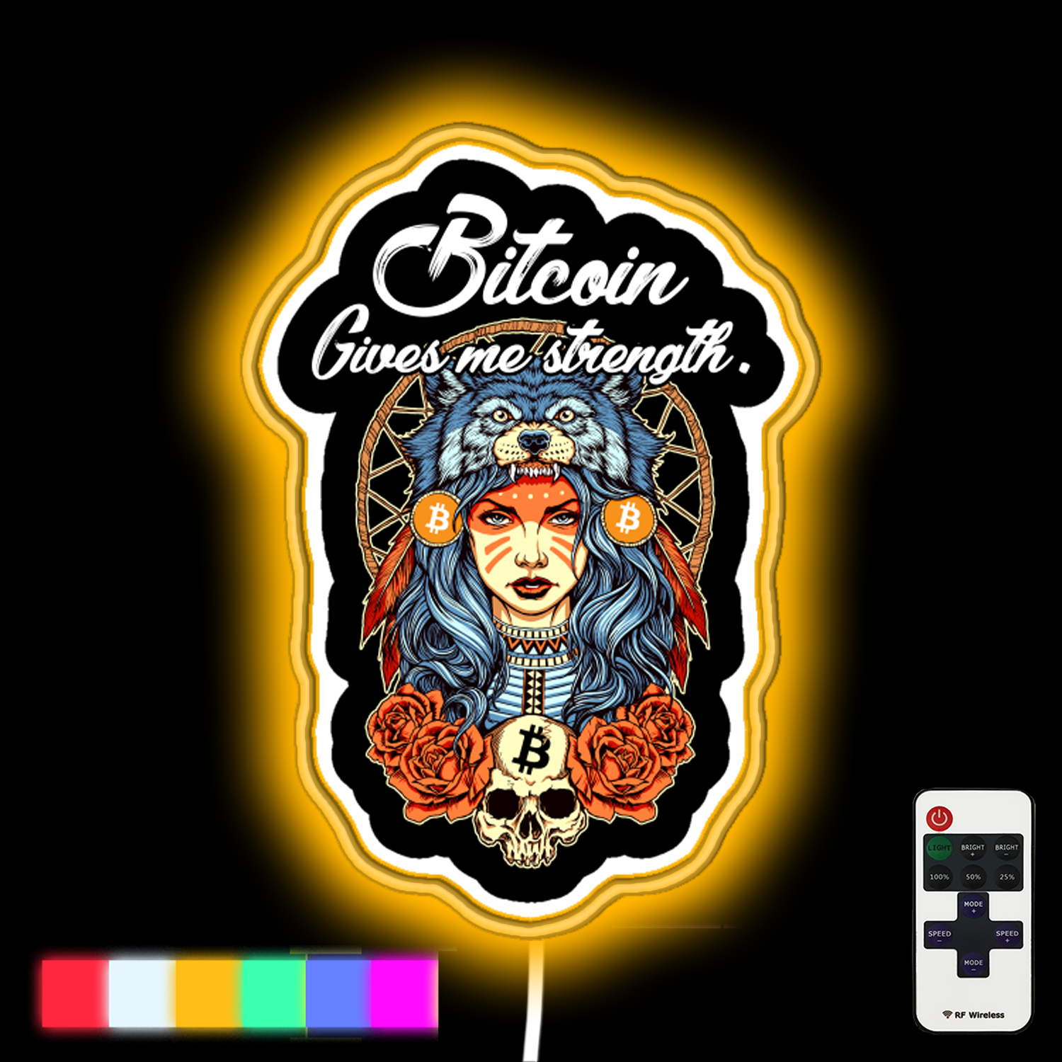 Modern Bitcoin Shaman Neon Led Sign – Neon Factory