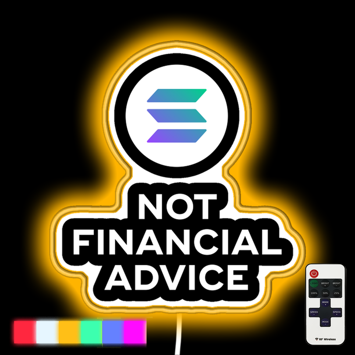 Solana. Not Finanacial Advice. Black Edition. neon led sign
