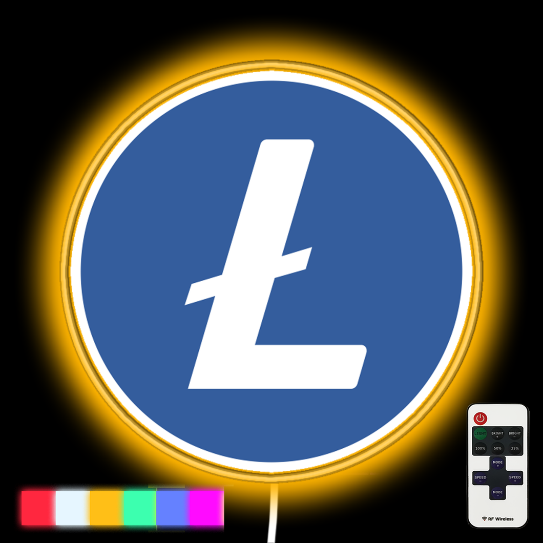 Litecoin LTC (Cryptocurrency) neon led sign