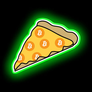 Cryptopizza - bitcoin neon sign