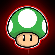 Load image into Gallery viewer, Cute Green Mushroom with Eyes RGB neon sign red
