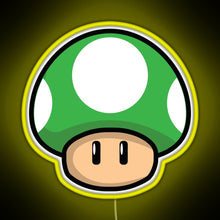 Load image into Gallery viewer, Cute Green Mushroom with Eyes RGB neon sign yellow