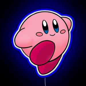 Cute Pink Japanese Cartoon Video Game Character RGB neon sign blue