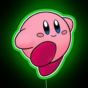 Cute Pink Japanese Cartoon Video Game Character RGB neon sign green