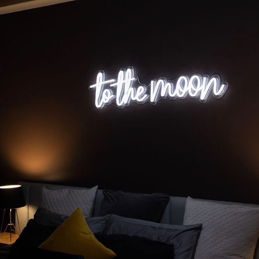 To the moon led sign
