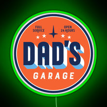 Load image into Gallery viewer, Dad s Garage clean version RGB neon sign green