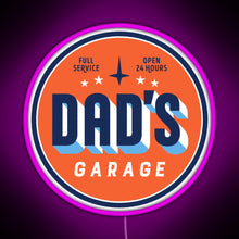 Load image into Gallery viewer, Dad s Garage clean version RGB neon sign  pink