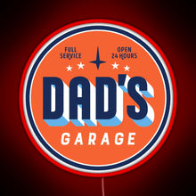 Load image into Gallery viewer, Dad s Garage clean version RGB neon sign red