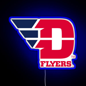 Dayton University Flyers Ncaa Hoodie Dafl 01 RGB neon sign blue