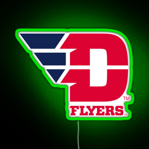 Dayton University Flyers Ncaa Hoodie Dafl 01 RGB neon sign green