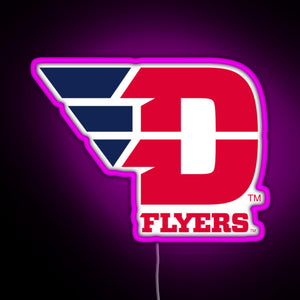Dayton University Flyers Ncaa Hoodie Dafl 01 RGB neon sign  pink